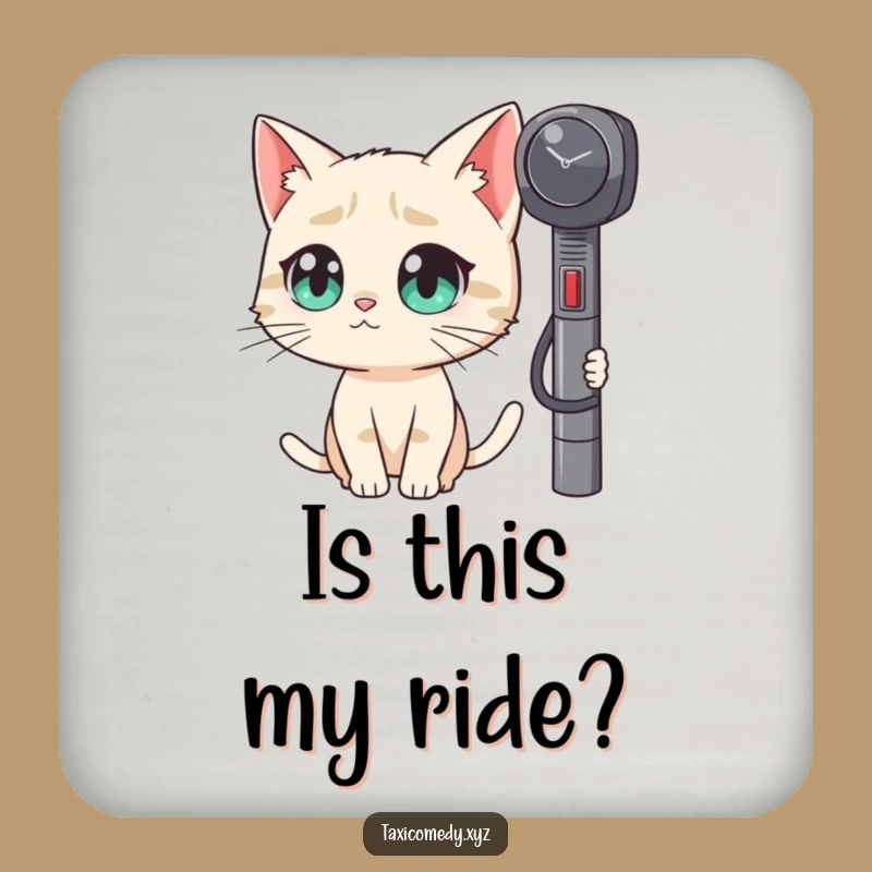 Funny Cat Taxi Meter Coaster - Humorous Protection for Your Surfaces