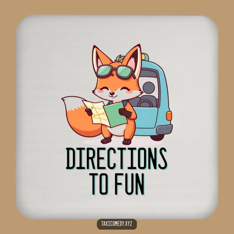 Funny Fox Navigator Coaster: Protect Surfaces with Witty Guidance