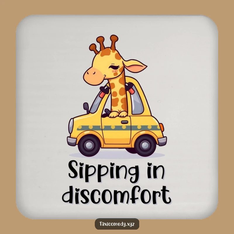 Funny Giraffe Taxi Coaster - Humorous Protection for Surfaces