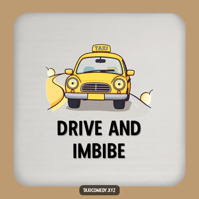 Funny Happy Taxi Coaster: Protect Surfaces with Cheerful Style