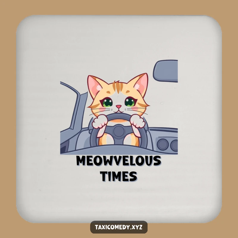 Funny Cat Driver Coasters: Protect Surfaces with Feline Fun