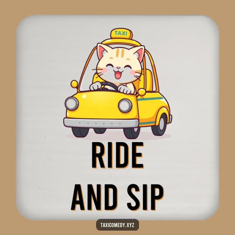 Funny Cat Taxi Coasters: Protect Surfaces with Whimsical Flair