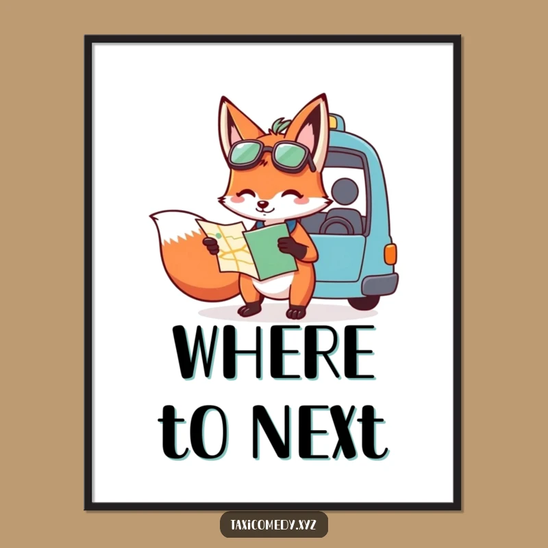 Funny Fox Navigator Poster: Witty Directions for Your Walls