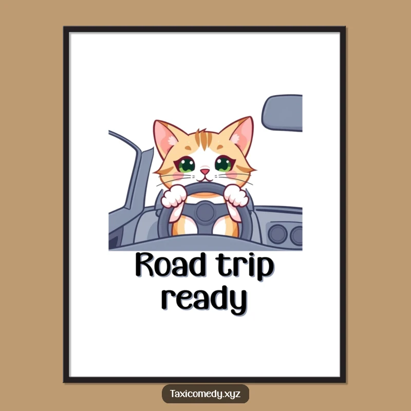 Funny Cat Driver Poster: Hilarious Wall Art for Pet Lovers