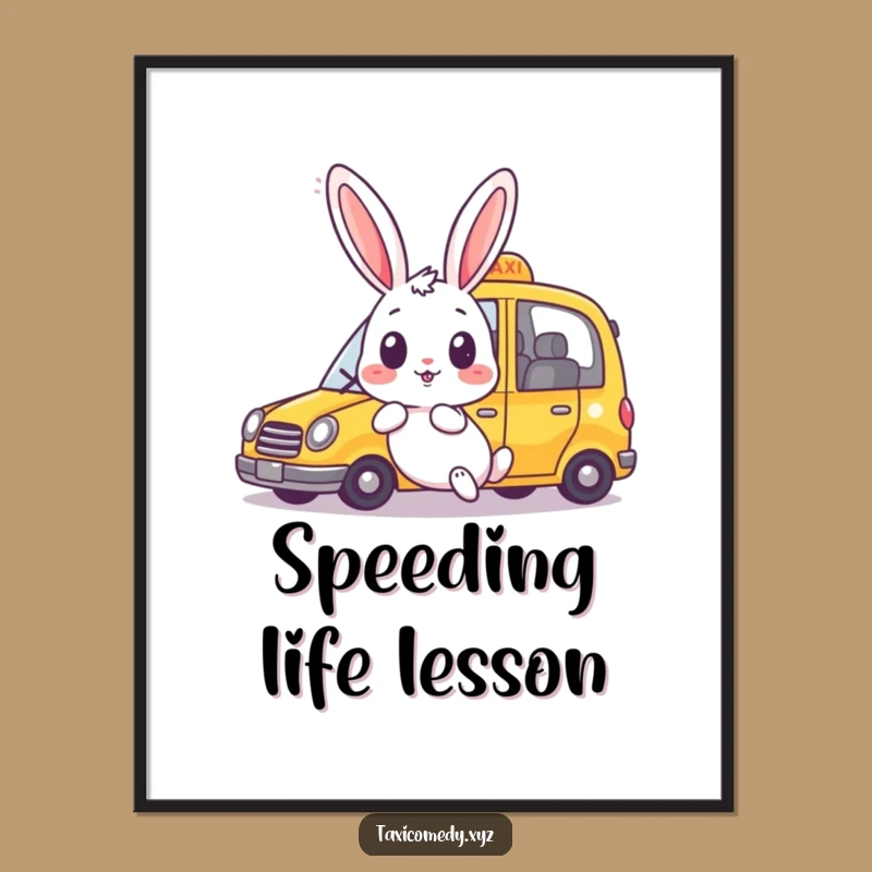 Funny Rabbit Poster: Surprised Bunny, Quirky Wall Art for Urban Dwellers