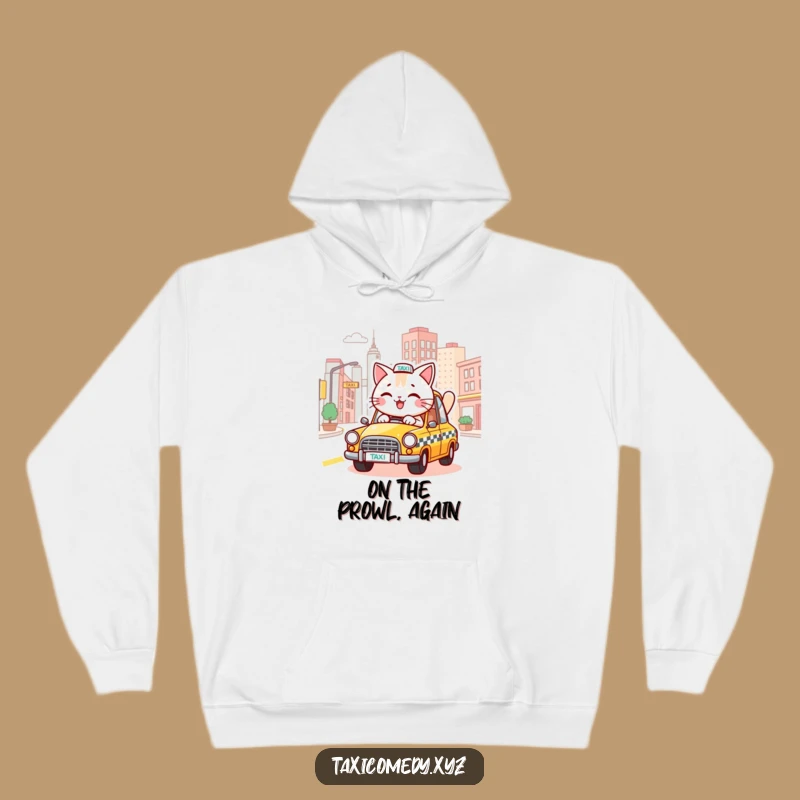 Cozy Funny Cat Taxi Driver Hoodie - Humorous Streetwear for Cat Fans
