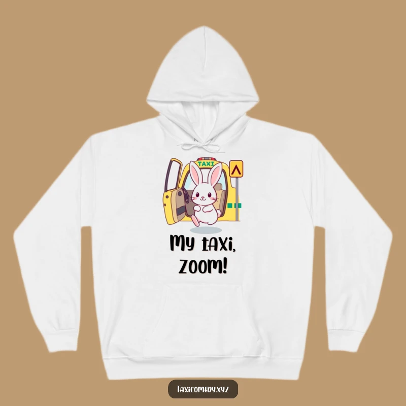 Cozy Funny Rabbit Taxi Hoodie: Warmth and Speed in One Hilarious Design