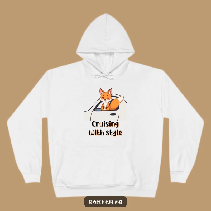 Funny Fox Hoodie: Cheerful Rider, Cozy & Hilarious Travel Companion