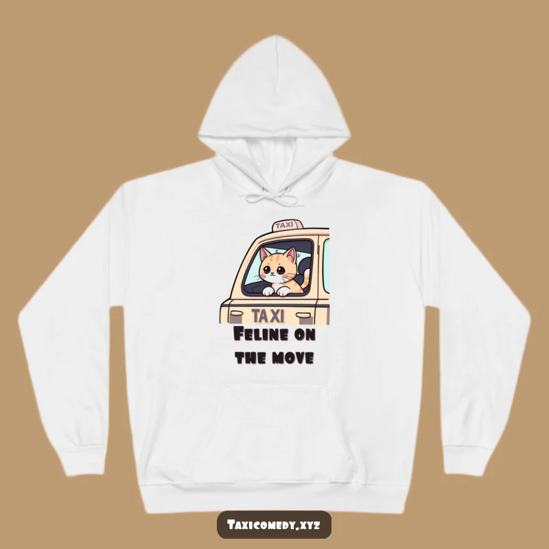 Cozy Funny Cat Taxi Hoodie: Cat Passenger for Warmth & Whimsical Rides