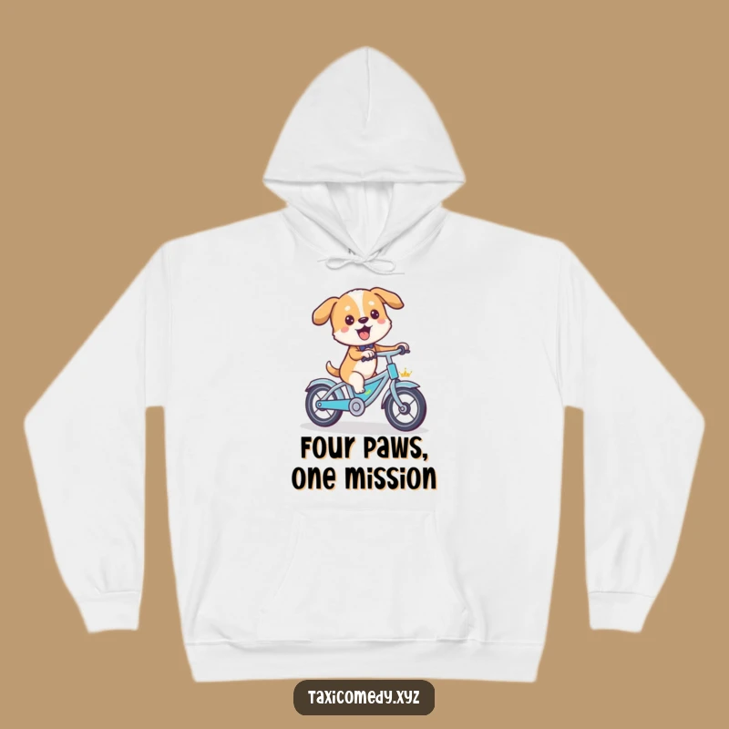 Funny Dog Taxi Driver Hoodie - Cozy Canine Cyclist Sweatshirt for Ultimate Comfort
