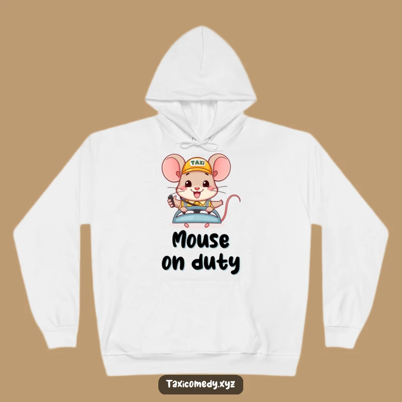 Funny Happy Mouse Taxi Hoodie: Cozy Up with Cheerful Vibes