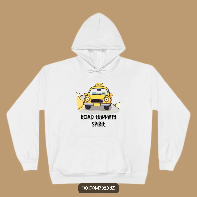 Funny Happy Taxi Hoodie: Cozy Ride, Hilarious Gift for Commuters
