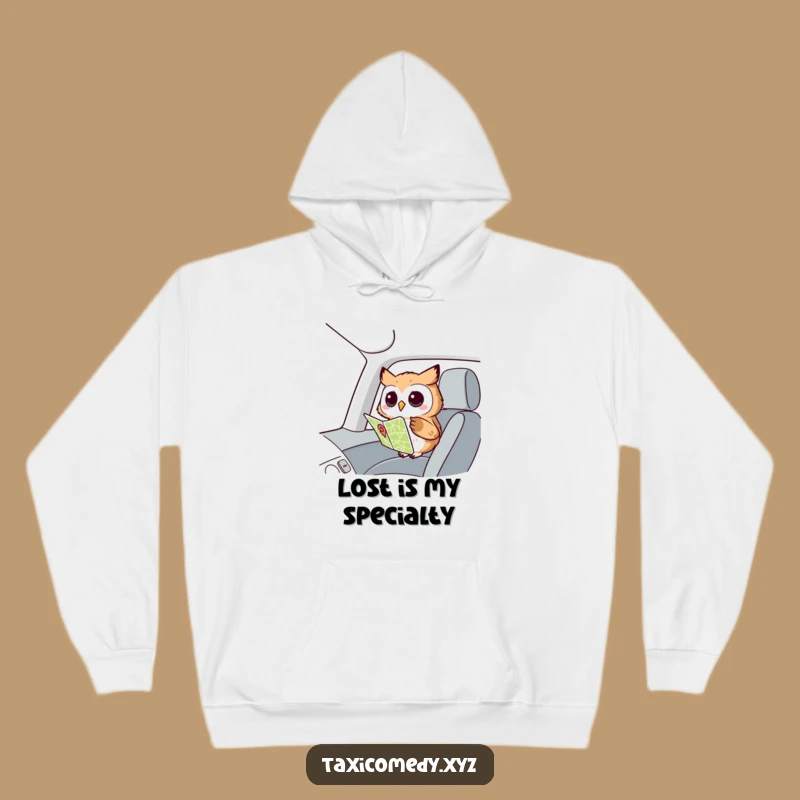 Funny Owl Navigator Hoodie: Cozy Curious Owl Comfort, Great Gift!