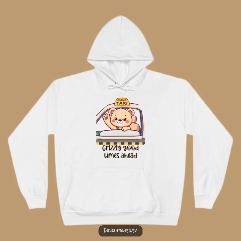 Funny Bear Cub Taxi Hoodie: Cozy Cub Sweatshirt, Warm & Adorable Gift