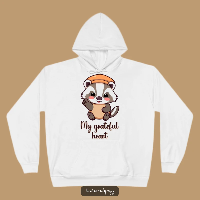 Cozy Funny Badger Fare Hoodie - Warm Animal's Gratitude, Comfy Humorous Gift Apparel
