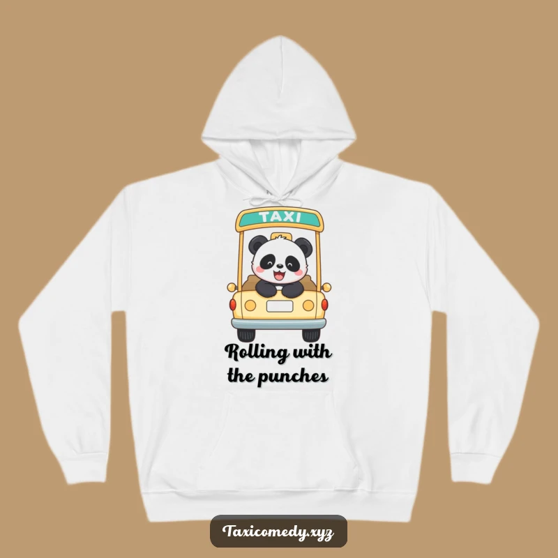 Funny Panda Taxi Rider Hoodie: Cozy Panda Sweatshirt, Warm & Joyful Gift