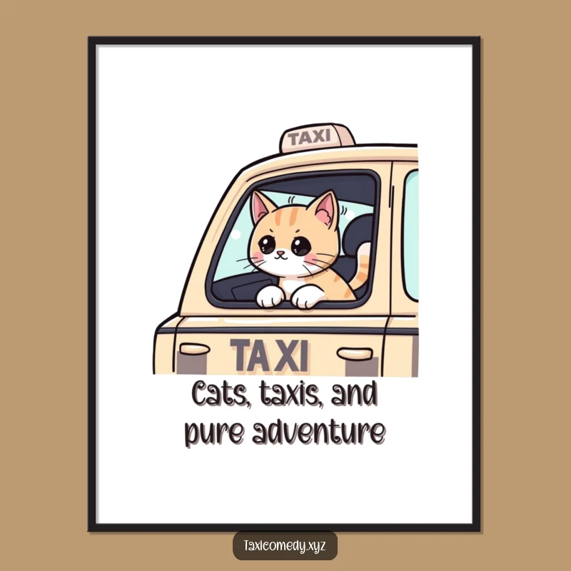 Cat Taxi Wall Art: Free Printable Downloadable Decor with Adventure!