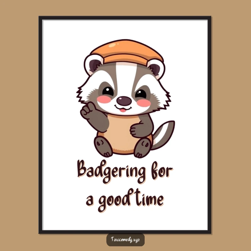 Free Printable Badger Taxi Art: Funny Downloadable Wall Decor, Print at Home!