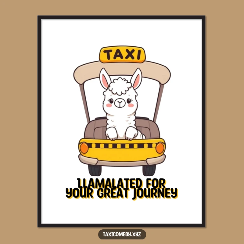 Free Printable Llama Taxi Art: Funny Downloadable Wall Decor, Print at Home!