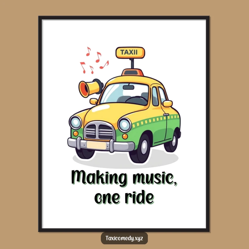 Free Printable Music Taxi Wall Art: Funny Downloadable Decor for Urban Vibes
