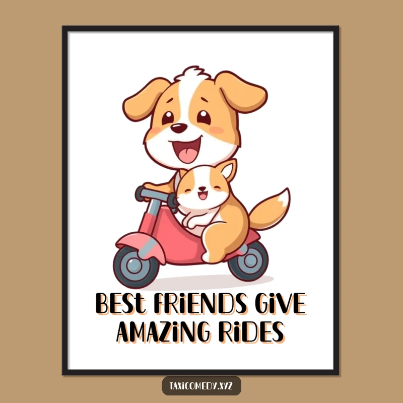 Free Printable Wall Art: Funny Doggy Adventure, Downloadable Decor