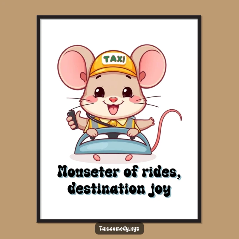 Funny Free Printable Wall Art: Mouse Taxi Dispatcher Humorous Downloadable
