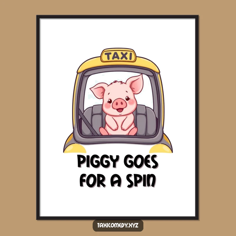 Free Printable Wall Art: Piglet Taxi Passenger Downloadable Decor