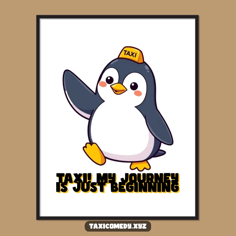 Free Printable Penguin Taxi Art: Funny Downloadable Wall Decor, Print at Home!