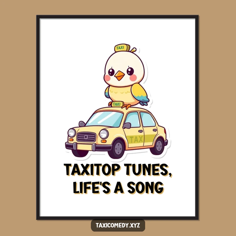 Funny Free Printable Bird Taxi Wall Art: Quirky Downloadable Decor