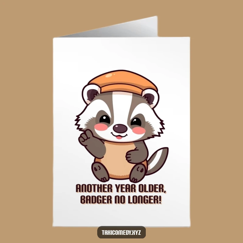 Free Printable Badger Taxi Card: Funny Birthday Downloadable Gift, Print at Home!