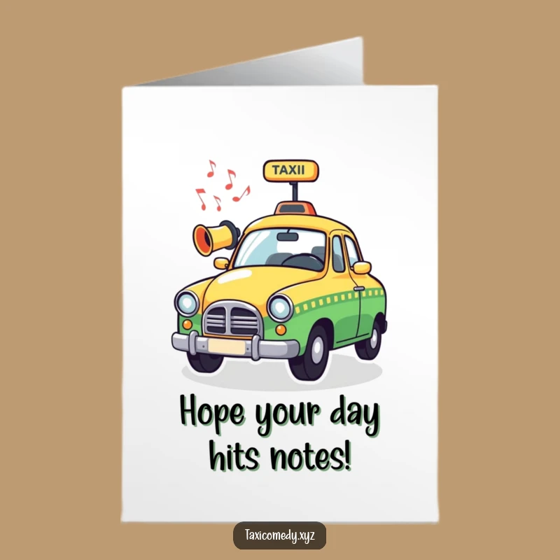 Free Printable Music Taxi Birthday Card: Funny Downloadable Gift for Music Lovers