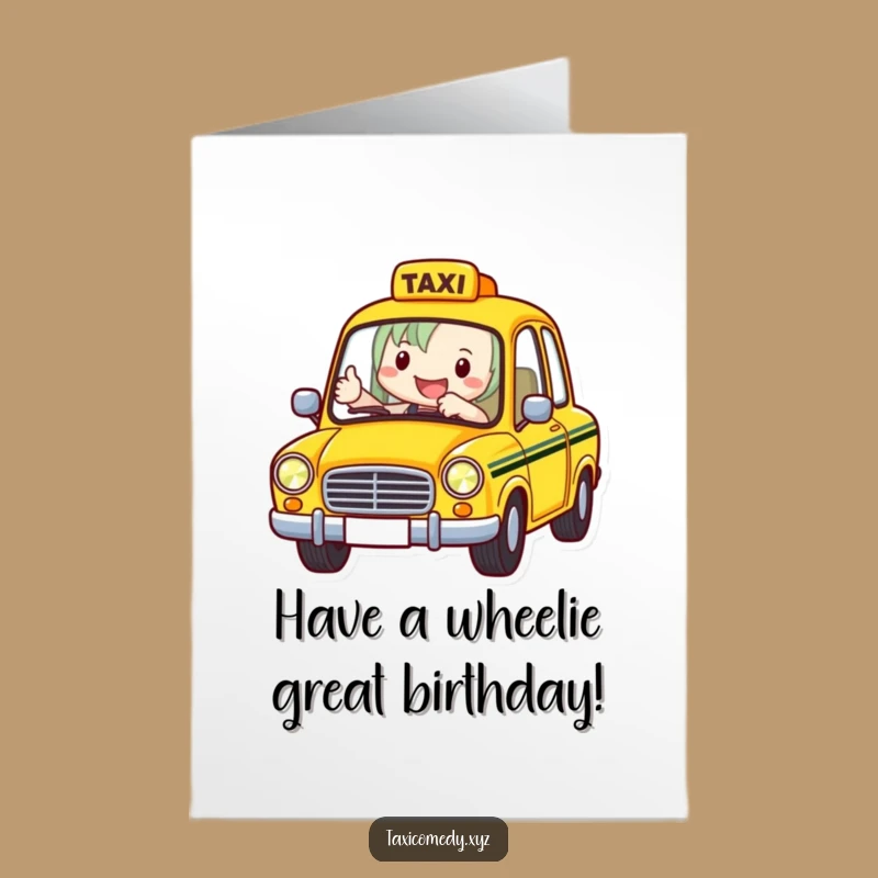 Free Printable Taxi Birthday Card: Funny Downloadable Gift for Drivers & Friends