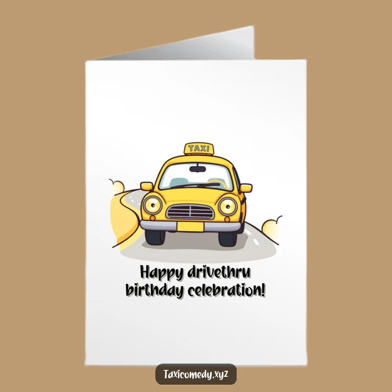 Free Printable Birthday Card: Happy Taxi Cab - Fun Downloadable Gift for Kids