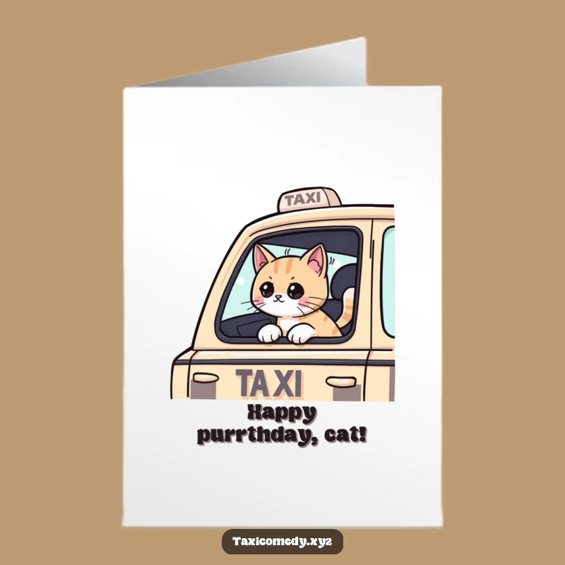 Cat Taxi Birthday Card: Funny Free Printable Downloadable Celebration!