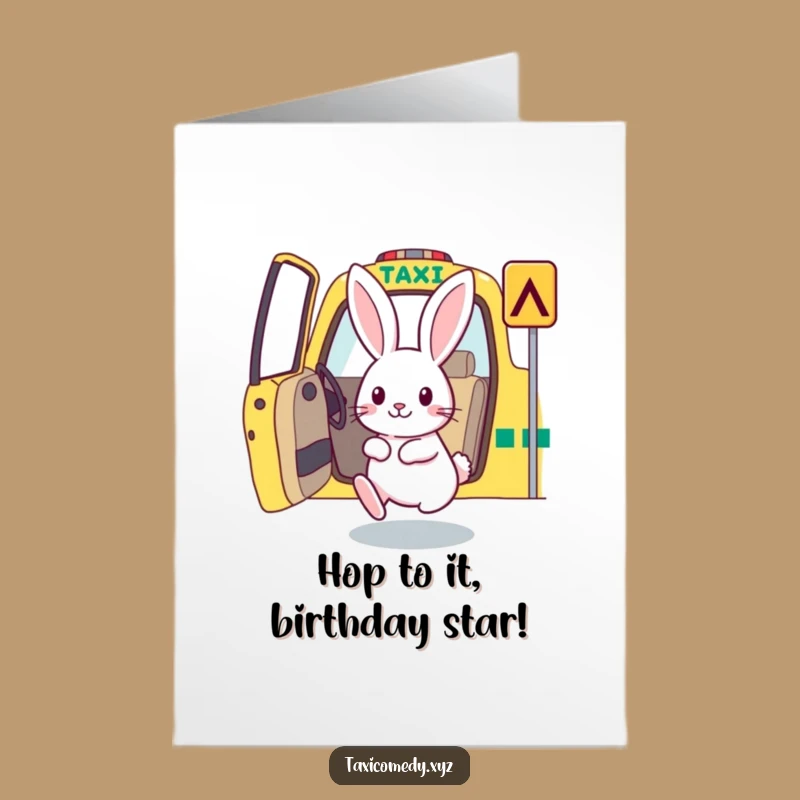 Free Printable Funny Rabbit Birthday Card - Hoppy Downloadable Celebration Gift