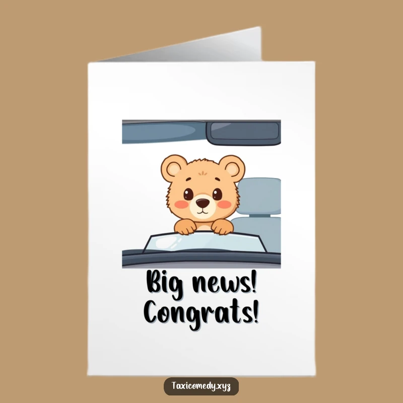 Free Printable Congrats Card: Curious Bear Cub - Downloadable Celebration Art