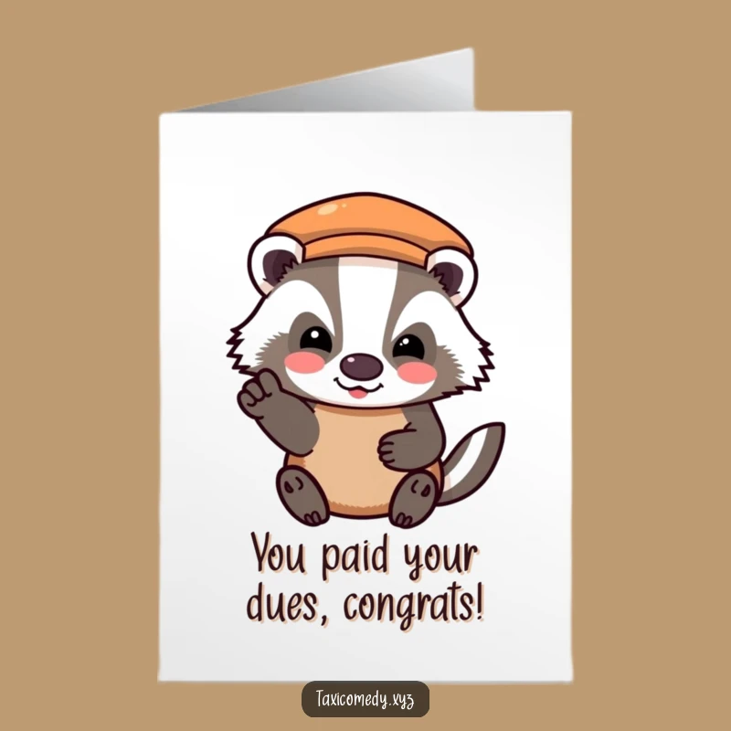 Free Printable Badger Taxi Card: Funny Congrats Downloadable Gift, Print at Home!