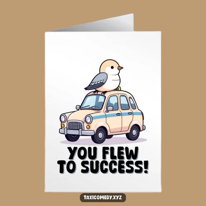 Free Printable Congrats Card: Birdy Taxi Landing Downloadable Gift