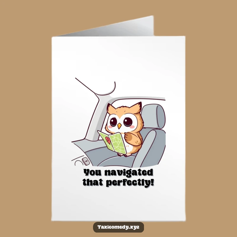 Free Printable Congrats Card: Insightful Owl Navigator - Funny Downloadable Gift