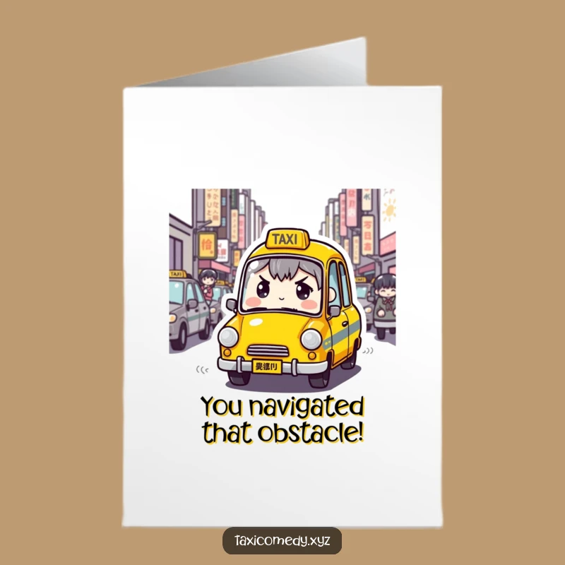 Free Printable Determined Taxi Congrats Card: Funny Downloadable Gift for Victors