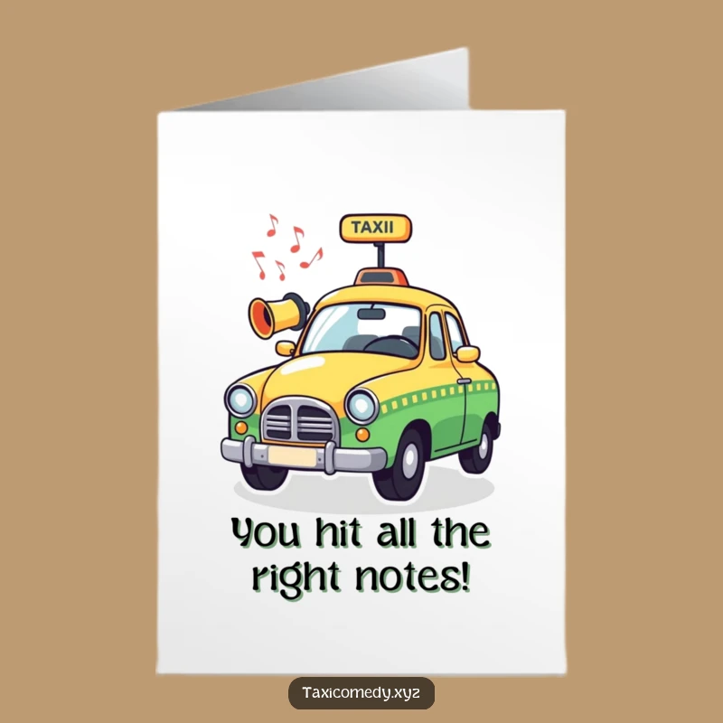 Free Printable Music Taxi Congrats Card: Funny Downloadable Gift for Achievers
