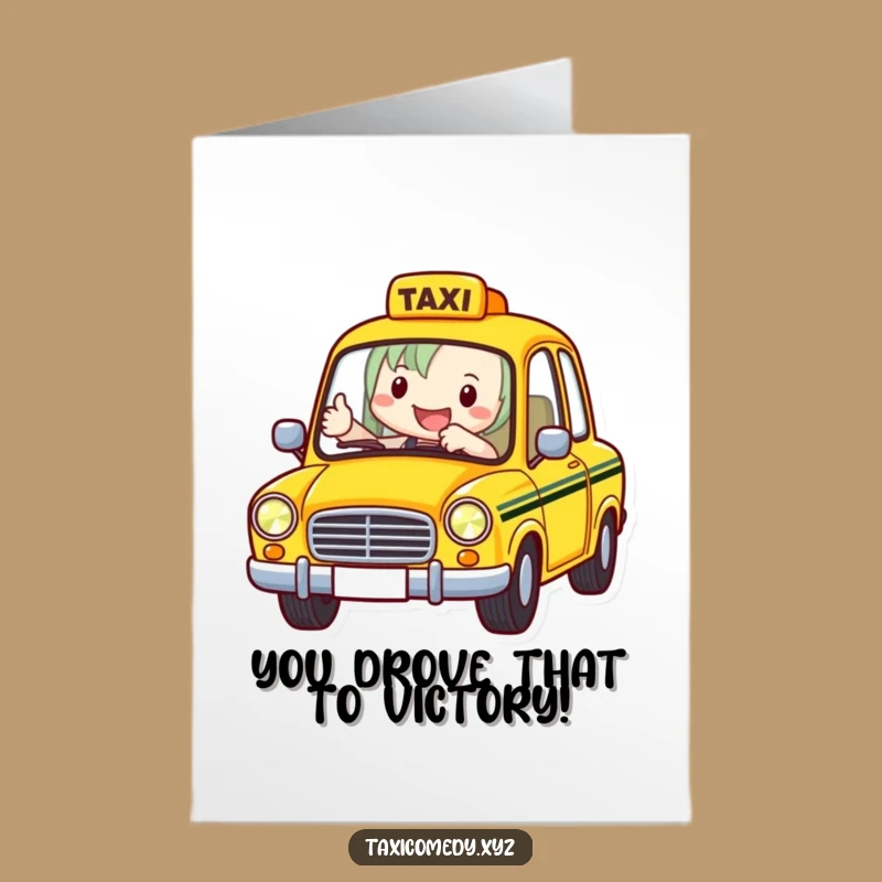 Free Printable Taxi Congrats Card: Funny Downloadable Gift for New Drivers