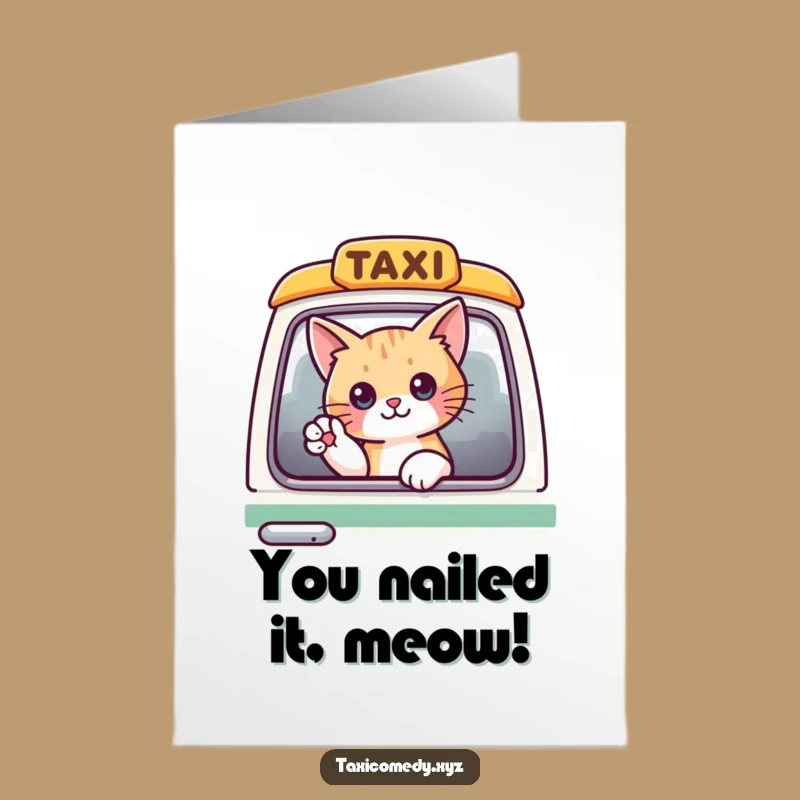 Free Printable Funny Cat Congratulations Card - Downloadable Success Greeting