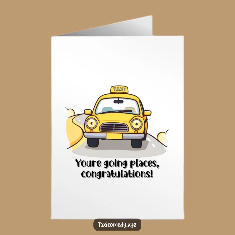 Free Printable Congratulations Card: Happy Taxi Cab Journey - Humorous Downloadable Gift