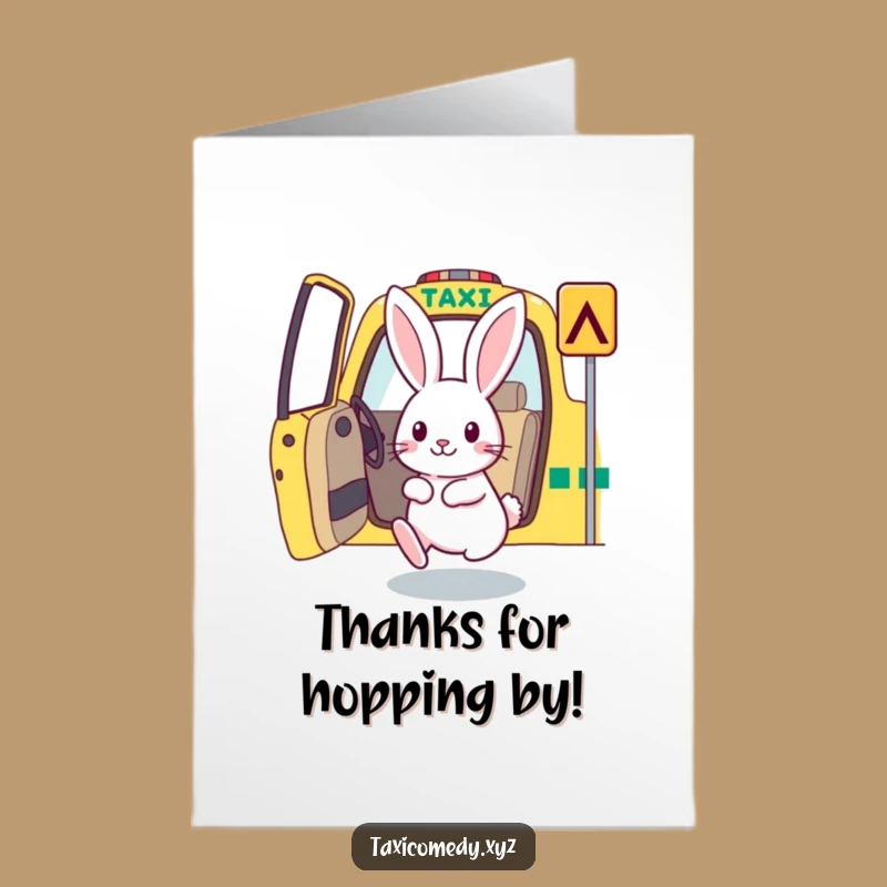 Free Printable Funny Rabbit Thank You Card - Downloadable Grateful Hop