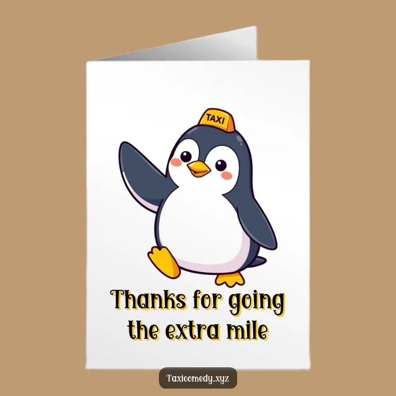 Free Printable Penguin Taxi Card: Funny Thank You Downloadable Gift, Print at Home!