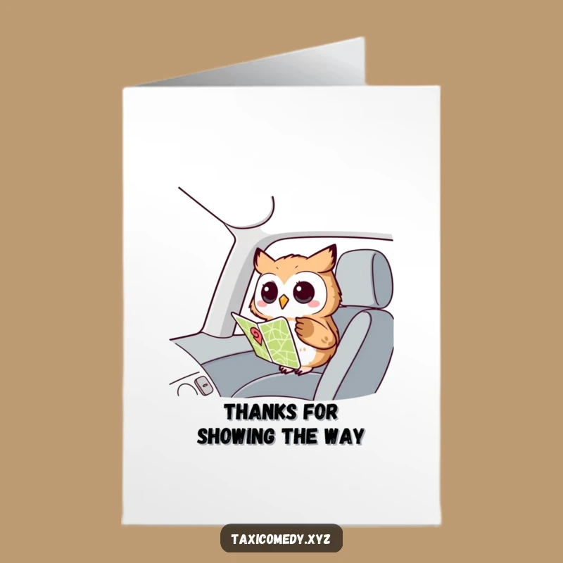Free Printable Thank You Card: Appreciative Owl Navigator - Funny Downloadable Gift