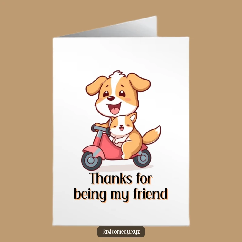 Free Printable Thank You Card: Grateful Doggy Ride, Downloadable Greeting