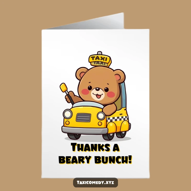Free Printable Funny Bear Thank You Card - Downloadable Grateful Greeting