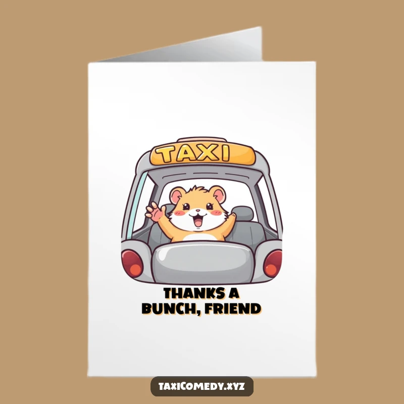 Free Printable Thank You Card: Waving Hamster - Cute Downloadable Appreciation